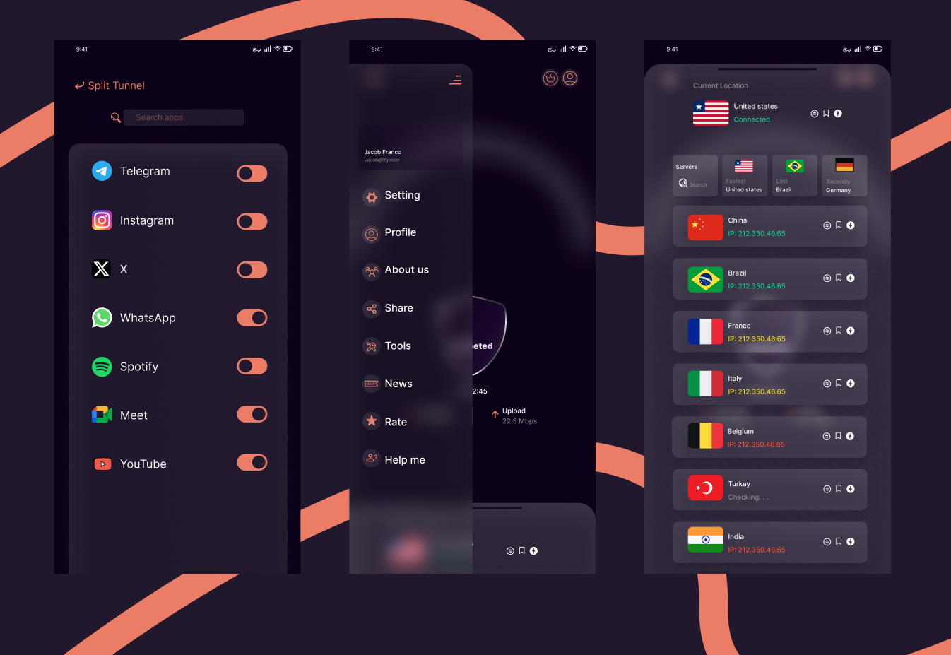 Tilde VPN App Interface